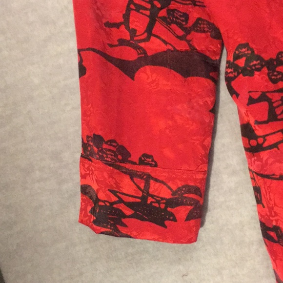 Vintage CHICO’S DESIGNS Silk Asian Style Graphic Design Side Split Lightweight - Picture 8 of 16